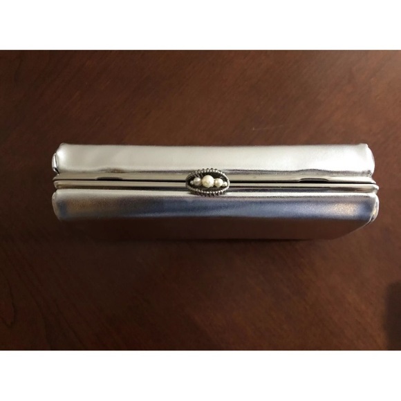 Chic Black Wristlet with Sleek Design and Metallic Accents - Picture 8 of 16